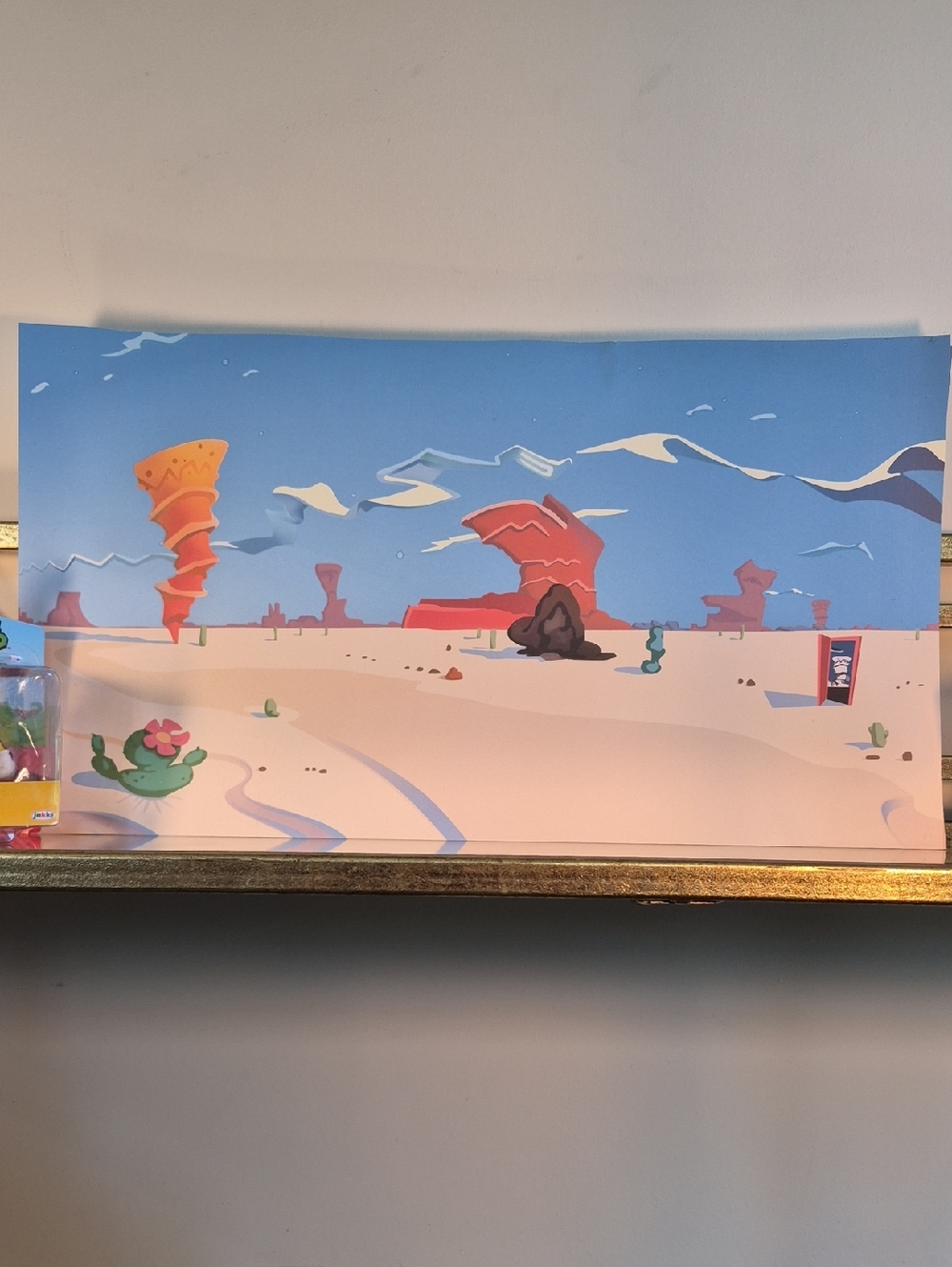 Super Mario Brothers Animation Cel Background Art Print, NES-Video Games , Multi